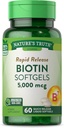 Nature's Truth Biotin 5000mcg | 60 softgels | No-GMO & Gluten Free Supplement for Men and Women