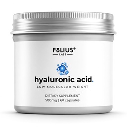 Ultra Yüksek Saf Hyaluronik Asit Capsules 500 mg -% 95 sodyum Hyaluronate - Yüksek derecede Purified and Bio available - Low Molecular Kilo - Non-GMO Fermented - 60 Capsules