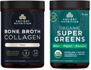 Eski Beslenme Kemik Broth Collagen Toz, Saf, 30 Hizmet + Organik Supergreens Toz, Yeşiller Flavor, 25 Hizmet