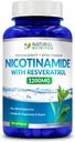 Generic Natural Vitamin Extra Strength Nicotinamide with Resveratrol 1200mg (Vitamin B-3) 120 Veggie Capsules Gluten Free & Non-GMO