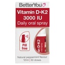 Better You D3000 ve K2 Vitamin D Günlük Oral Mix - Tabletler için Uygun Alternatif - Immune Sistemini Destekleyin - Kan Klon - Doğal Peppermint Flavor - 0.4 ozz