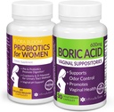Feminine Wellness Sche'de %10 tasarruf edin – Boric Acid Suppositories & Vaginal Probiyotikler pH Denge & Intimate Care