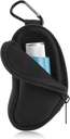 Asthma Inhaler Holder Protect Portable Bag Carrying Holder Neoprene Travel Inhaler Mini Bag for L-Shaped Inhaler, Inhaler Not Included (Black)