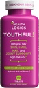 Health Logics Youthful Collagen 6,000 mg | Collagen Peptides Types 1 and 3 with Hyaluronic Acid and Vitamin C | Anti-Aging Collagen for Healthy Joints & Skin | 120 Collagen Tablets