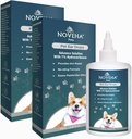 NOVEHA Pet Ear Drops with 1% Hydrocortisone | Ear Cleaner for Dogs & Cats for Earwax buildup, No-Sting Formula, Calms Itch & Reduces Painful Ear Infections 60mL (60ml (Pack of 2))