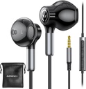 BENEWY Wired Earbuds with Microphone, Wired Earphones in-Ear Schneiders, Volume Control, Powerful Bass and Clear Audio, 3.5mm Jack Earbuds for iPhone, iPad, Laptop, Computer, MP3
