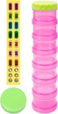 7 Day Pill Organizer Case Stackable Weekly Supplements Vitamins Pills ekstra Büyük Translucent Pink with Label and 2 More Lids