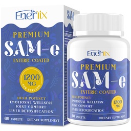 Beyin için 1200 MG SAM e Supplement, Mood, Ortak ve Liver, High Abors SAM-e (S-Adenosyl-L-Methionine) CoQ10, 5-HTP, Giric 60 Tabletler, Vegan
