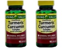 Spring Valley Standerdized Kompleks Turmeric Curcumin Diyetsel Supplement Capsules, 500 mg, 90 sayı, 2 pk