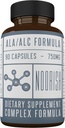 Acetyl L-Carnitine with Alfa Lipoic Acid - ALA ALC ALCAR - Alfa Lipoic Acid with Acetyl L-Carnitine - 525 mg ALCAR - 225 mg ALA - 90 Capsules
