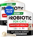 StrellaLab Cat Probiotic Powder - Probiotics for Cats with Diarrhea - Easy to Mix Powder - Cat Probiotics for Indoor Cats, Health Supplies Food Supplement, Digestive Support (8 oz/Pack of 2)