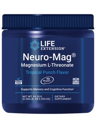 Life Extension Neuro-Mag Magnezyum L-Threonate Toz (Tropical Punch) - Ultra-Absorbable Magnezyum - Supports Memory, Focus, Cognitive Function & Mood - Gluten free, Non-GMO, Vegetarian (30 hizmet)