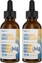 High Strength Liposomal Magnesium Drops, Easily Absorbed Chelated Forms of Magnesium Bisglycinate and Magnesium Gluconate, 60ML Lemon Flavored Liquid Drops