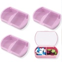 4PCS Small Pill Case Travel Pill Box Cute Pill Organizer for Purse Portable Daily Medicine Organizer 2 Compartment Pill Holder for Vitamins, Fish Oil, Supplements
