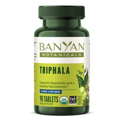 Banyan Botanicals Triphala Tabletleri - Yerli Triphala Supplement with Amla, Haritaki & Bibhitaki - Digestion, Elimination & Health Gut Microbiome* – 90 Tabletler – Non-GMO Sustainable Sourced Vegan