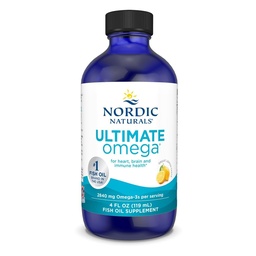 Nordic Naturals Ultimate Omega Liquid, Lemon Flavor - 4 oz - 2840 mg Omega-3 - Yüksek Yeterli Balık Petrol Tamamını EPA & DHA - Beyin ve Kalp Sağlığını Teşvik - Non-GMO - 24 Hizmet