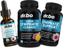 Lymphatic Drainage Supplements Pills & Drops - Organik Lymphatic Support Liquid Drops Cleanse Capsules with Echinacea, Ginger, Dandelion, Red Root Supplement Lymphage Node Detox Cleanse System