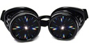 GloFX Black Padded Diffraction Goggles, Tinted Lenses, Limited Edition – Raves, EDM Festival Accessories, Light Shows, Club, Concert Wear - 3D Rainbow Prism Fractal Kaleidoscope