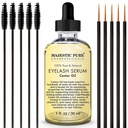 Majestic Pure Castor Oil Eyelash Serum - Apple & Argan Stem Hücreleri ile - Eyelash Büyüme Serum daha kalın Eyelashes, Eyebrows & Hair - Free Set of Mascara Brush & Eye Applinerator - 1 fl ozz