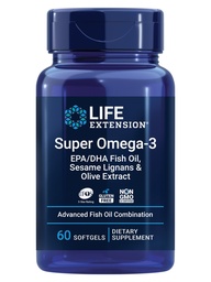 Life Extension Super Omega-3 EPA/DHA Fish Oil, Sesame Lignans & Zeytinyağı - Kalp Sağlığı, Beyin Sağlığı, Inflammation Health Support, Cholesterol Health Support, Gluten-Free, Non-GMO, 60 Softgels
