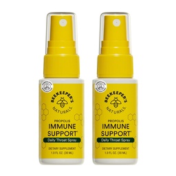 Beekeeper's Naturals Propolis Throat Spray, Natural Immune Support & Sore Throat Relief - Antioksis, Keto, Paleo, Gluten-Free, 1.0 oz (Pack of 2)