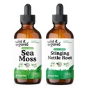 Wild & Organic Sea Moss Tincture 4 fl oz & Stinging Nettle Root Tincture 4 fl oz