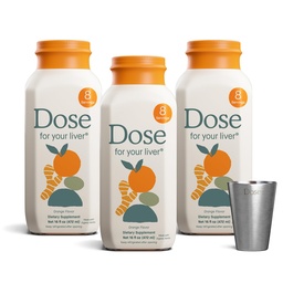 Liver Cleanse Detox & Tamir için DOSE, Organik Süt Butle Supplement ile Turmeric, Dandelion, Ginger ve Orange, Sağlıklı Canlı Fonksiyonlar,16oz Şişe, 3 Pack (3 Hafta Supply)