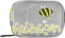 Cartoon Daisy Bee Pill Box 7 Day Pill Case Travel Pill Organizer Bag with Zipper Portable Weekly Case Compact Size for Vitamin Supplement Holder