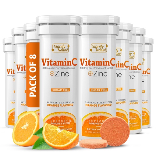 SIFY N Vitamin C 1000 mg Effervescent Tabletleri - Potent Immune Support VIT C ile çinko Supplement - Sugar-Free & Vegan Formula | Engelli Vitamin C Tabletleri - Su ► Fizzy Elixir - 80CT