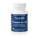BRAINMD Vitamin D3 + K2-60 Capsules - Sağlıklı Bones & Cognition - Gluten Free - 60 Hizmetler