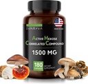 Active Hexose Correlated Compound 180 Caps 1500mg per Serving - Vegan Organic Mushroom Supplement Help Support Immune System and Promote Natural Killer and T Cells