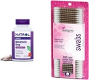 Natrol Melatonin 5 mg Fast-Dissolve 200 Tablet & Swisspers Pamuk Swabs 300 Kont