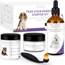 Dog Tear Stain Revr Start Kit, Witch Hazel Extract, Take Tear Stains, Discharge & Mucus, Stain Çözüm, Applicator Wipes, Stain Toz & Fırça, Son 30-45 Günler