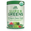 Ülke Çiftçileri Organik Süper Yeşiller Doğal Flavor, 50 Organik Süper Gıdalar, Fiber, USDA Organik İçecek Mix, Meyveler, Sebzeler, Mushrooms & Probiyotikler, Destekler Enerji, 6g Fiber Fiber Fiber
