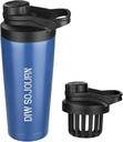 DIW 24 oz Shaker Bottle,Stainless Steel Mix Bottle with Noise-Free Design,Insulated Metal Shaker Cup for Protein Mixes and Pre Workout,Gym Cup Shaker(Navy blue)