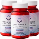 Relumins Advance Nutrition Gluta 1000 - L-Glutathione, Alfa Lipoic Acid & Rose HIPS, Antioksi Support for Skin & Total Wellness, Made in USA - 30 Capsules x 3 Şişes (45-Day Supply)
