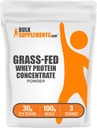 BulkSupplements.com Grass Fed Whey Protein Toz - Whey Protein Yoğun Toz - Unflavored & Gluten Free, 30g per Service, 100g (3.5 oz) (Pazar 1)