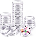 Sieral 2 Pack 7 Day Stackable Pill Organizers Round Pill Organizer Case Stackable Weekly Supplements Bireysel Depolama Konteynerleri Kutuları Seyahat Hekimliği için Lids ile Lids