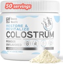 Colostrum Supplement Powder for Humans - Organic Bovine Colostrum Supplement for Gut Health, Hair Growth, Beauty, and Immune Support - Unflavored (50 Servings)