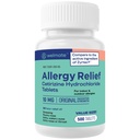 WELMATE - Allergy Relief (500 Tablets) Cetirizine Hydrochloride 10mg - 24 Hours - Non Drowsy - Indoor & Outdoor Allergy Medicine - Antihistamine - Nose, Eyes & Throat - Over-the-Counter Medication