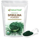 Z Doğal Gıdalar Organik Spirulina Toz -% 100 Pure Spirulina, Nutrient-Dense Blue-Green Algae Superfood with Platinum Acids, 15x Beta-Carotene - Mix in Smoothies, Yogurt, 1 lb