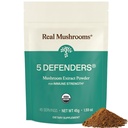 Real Mushrooms 5 Defenders Mushroom Kompleksi - Chaga, Shiitake, Maitake, Reishi, Türkiye Tail Mushroom Mix for Wellness Support with Beta Glucans - 45 Servisler