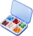 Portre Pill Organizer - Purse veya Seyahat için Slim Pill Box, Compact Pill Case 4 Karşılaştırma, Blue)