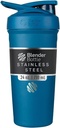 BlenderBottle Strada Shaker Cup, Paslanmaz Çelik Su Şişesini Wiresk, 24Ounce, Blue Blue Blue