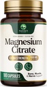 Magnezyum Citrate 1000 mg - Yüksek Abhidrasyon Supplement Magnezyum Destekleri Kas, Bone, Nerve & Heart Health - Ekstra Güçlü Magnesio Kompleks Pills - Non-GMO, Premium Enerji Formula - 180 Capsules