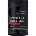 Sports Research Krill Oil Supplement with EPA & DHA Omega 3, Phospholipids & Astaxanthin from Antarktika Krill - Erkekler ve Kadınlar için Krill Yağının En İyi Teşviki - 1000 mg, 30 Softgel Capsules