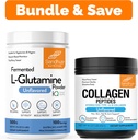 Sandhu's L-Glutamine Powder 100 Servings, 500g, 17.6 Oz., Large Size, 3 Months Supply & Collagen Peptides Powder | Supports Muscle, Gut Health, Youthful Skin, Hair, Nails & Mobility