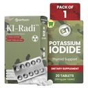 EarthNutri KI-RadiTM P Properties Iodide Tabletleri 65 mg - Yüksek Potency Iodine Supplement for Thyroid Support, Emergency Hazırlık - Pyumu Tamamlamada Pyum Tamamlama - 20 Tabletler (1 Pack)