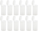 12 Pack Boş Plastik Pill Şişes with Caps, Airtight Multi-Purpose 13 Dram Pill Konteyner with Pop Top Caps for Medicines, Supplements, or Any Small Materials (Clear Mix)