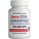 Serra-125k Ekstra Güçlü Serrapeptase 125,000 SPU, 90 Vegan Capsules, Gecikme, Sistemik Enzymes, Sağlıklı Sinuses ve Sağlıklı Immune System, Non-GMO ve All-Doal